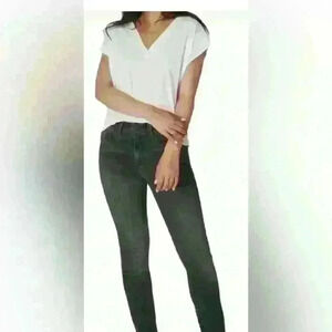 NWT KATE HIGH RISE FADED STRAIGHT LEG JEANS Size 28 Black Ember